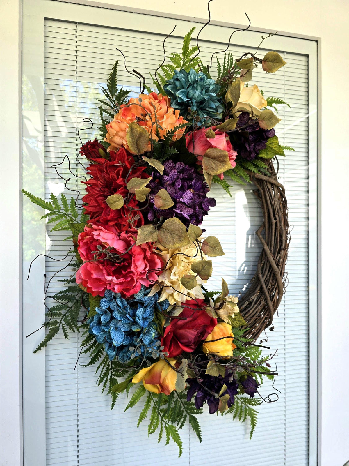 Spring Wreath, Summer Wreath, Double Door Wreaths, Front Door Wreaths, Farmhouse Decor, Housewarming Gift, Unique, Home Decor