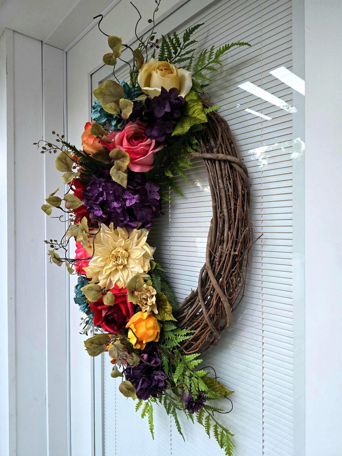 Spring Wreath, Summer Wreath, Double Door Wreaths, Front Door Wreaths, Farmhouse Decor, Housewarming Gift, Unique, Home Decor