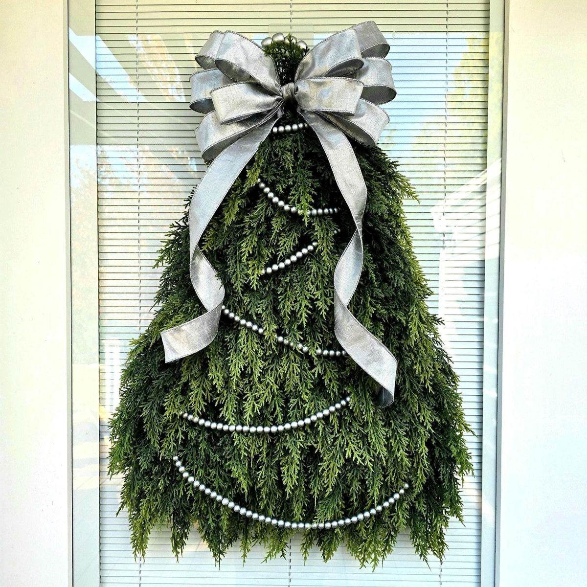 Christmas Wreath For Front Door Decor, Double Door Wreaths, Outdoor Winter Decor, Holiday Xmas Swag, Cedar Wreath