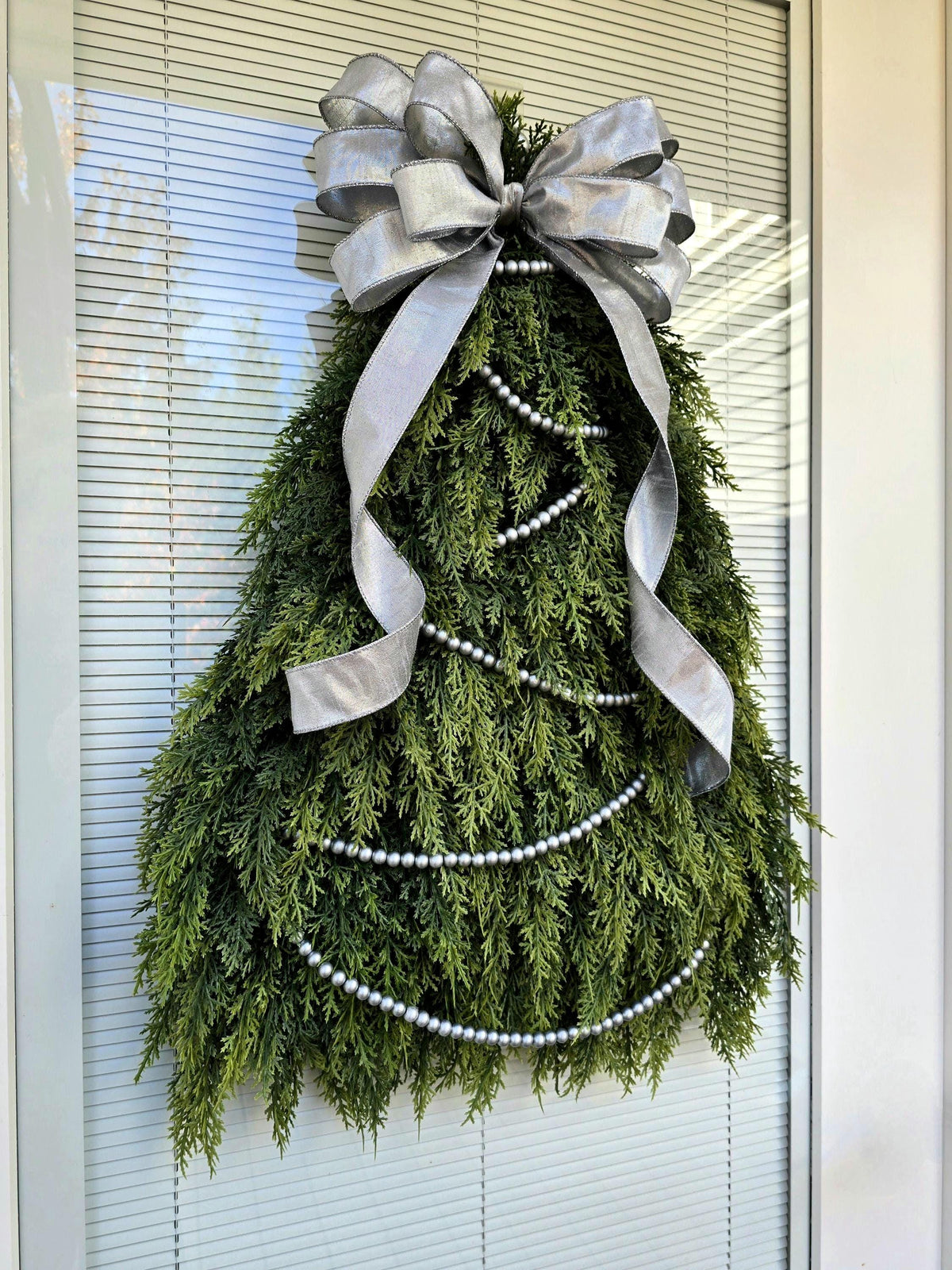 Christmas Wreath For Front Door Decor, Double Door Wreaths, Outdoor Winter Decor, Holiday Xmas Swag, Cedar Wreath