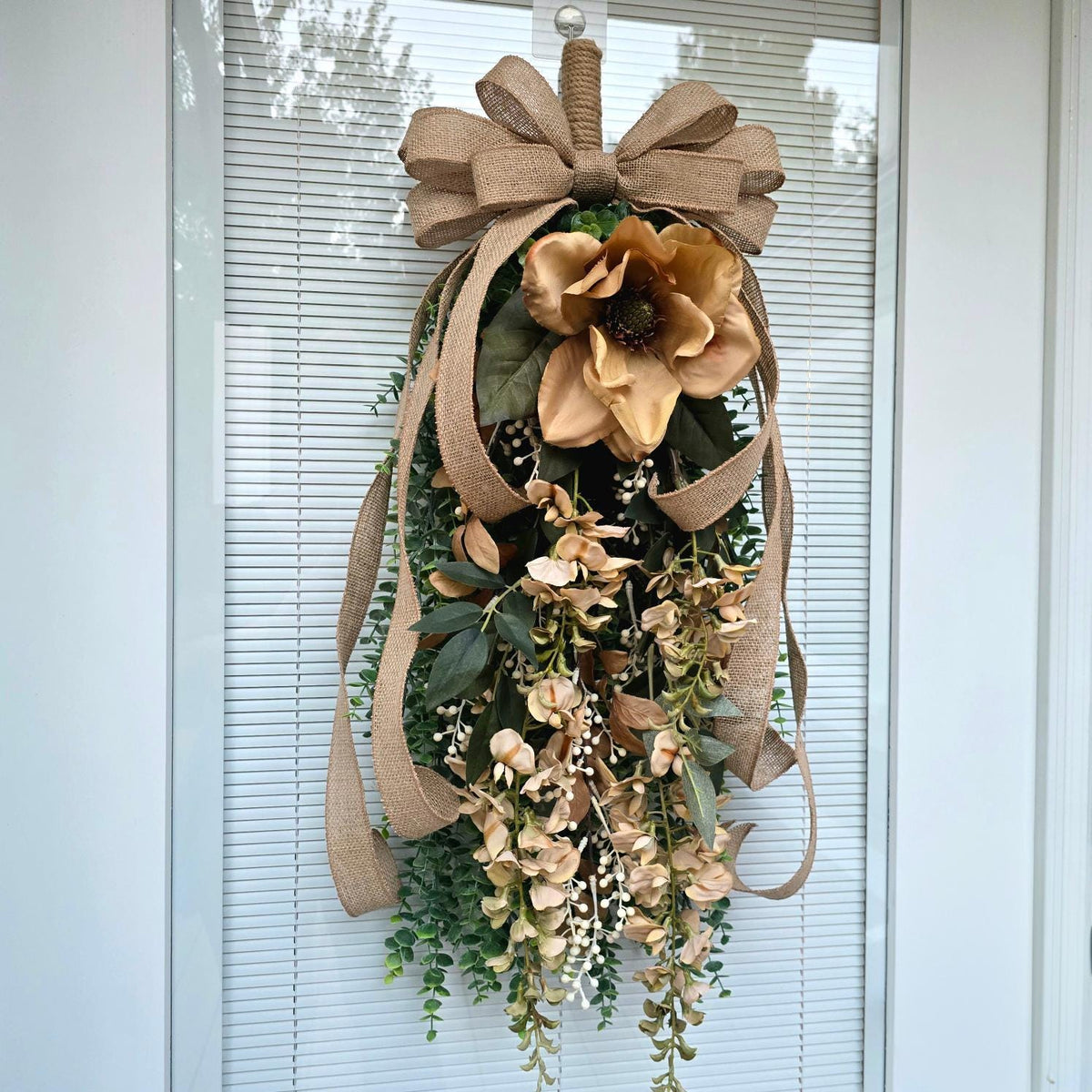 Fall Wreath For Front Door Decor Outdoor Autumn Teardrop Swag Double Door Wreaths