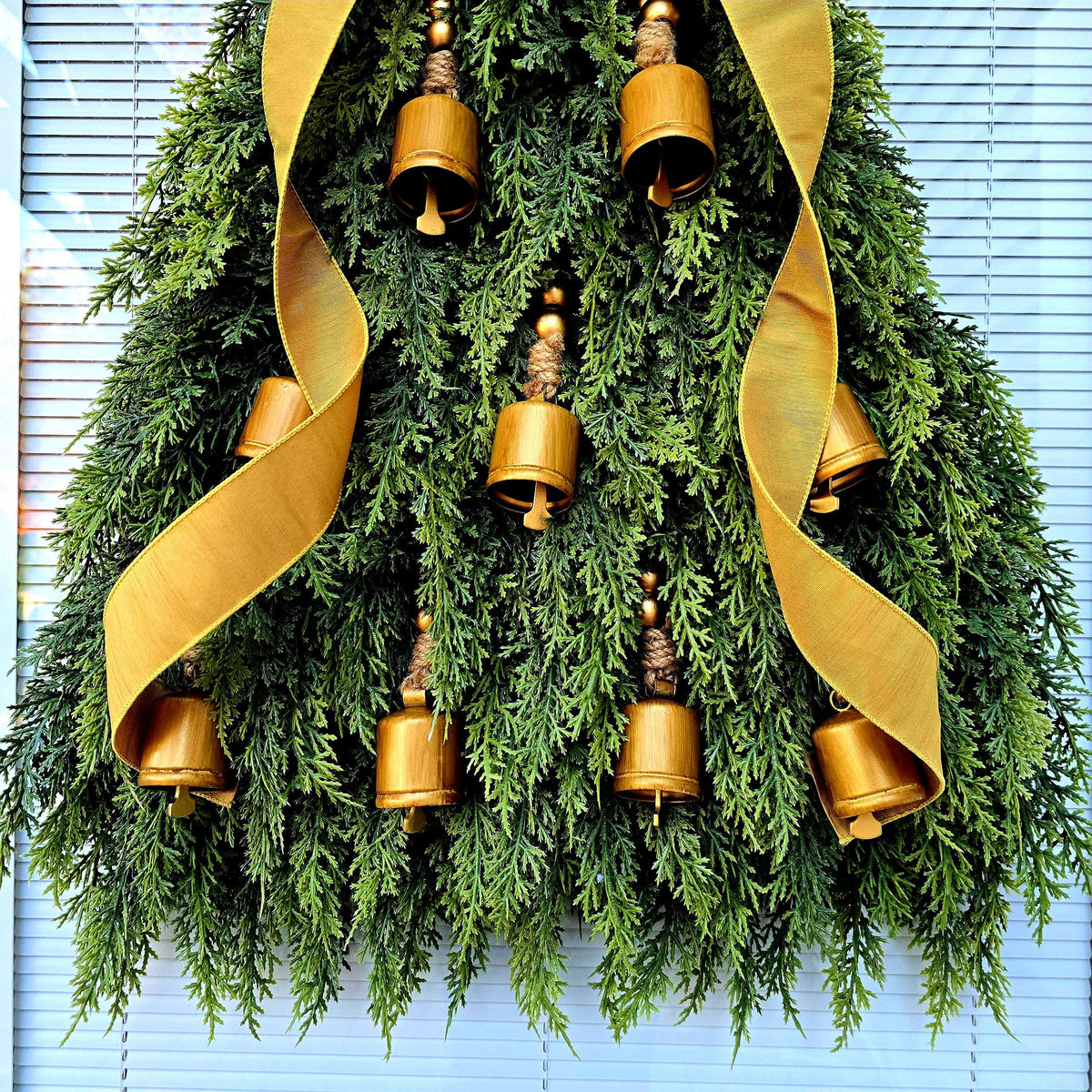 Christmas Wreath For Front Door Outdoor Holiday Decor Xmas Teardrop Swag Double Door Wreaths