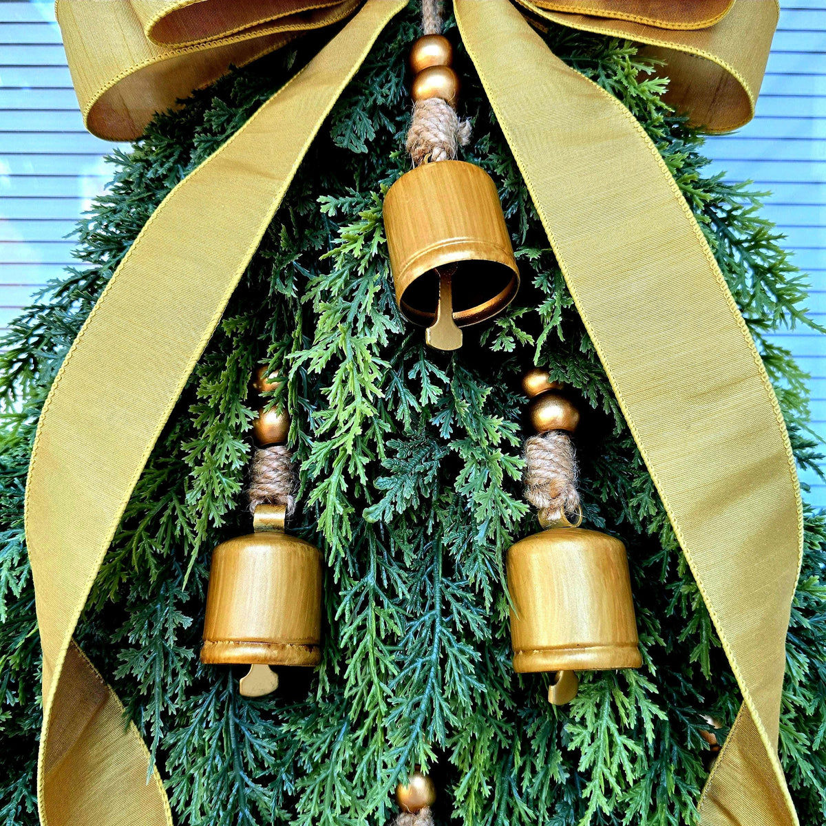 Christmas Wreath For Front Door Outdoor Holiday Decor Xmas Teardrop Swag Double Door Wreaths
