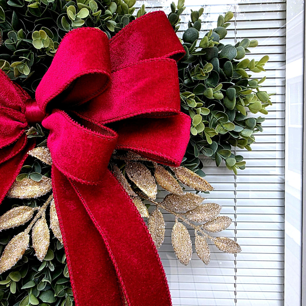 Boxwood Cross Wreath for Front Door, Farmhouse Religious Decor, Easter & Lent Cross Wreaths, Christian Door Hanger