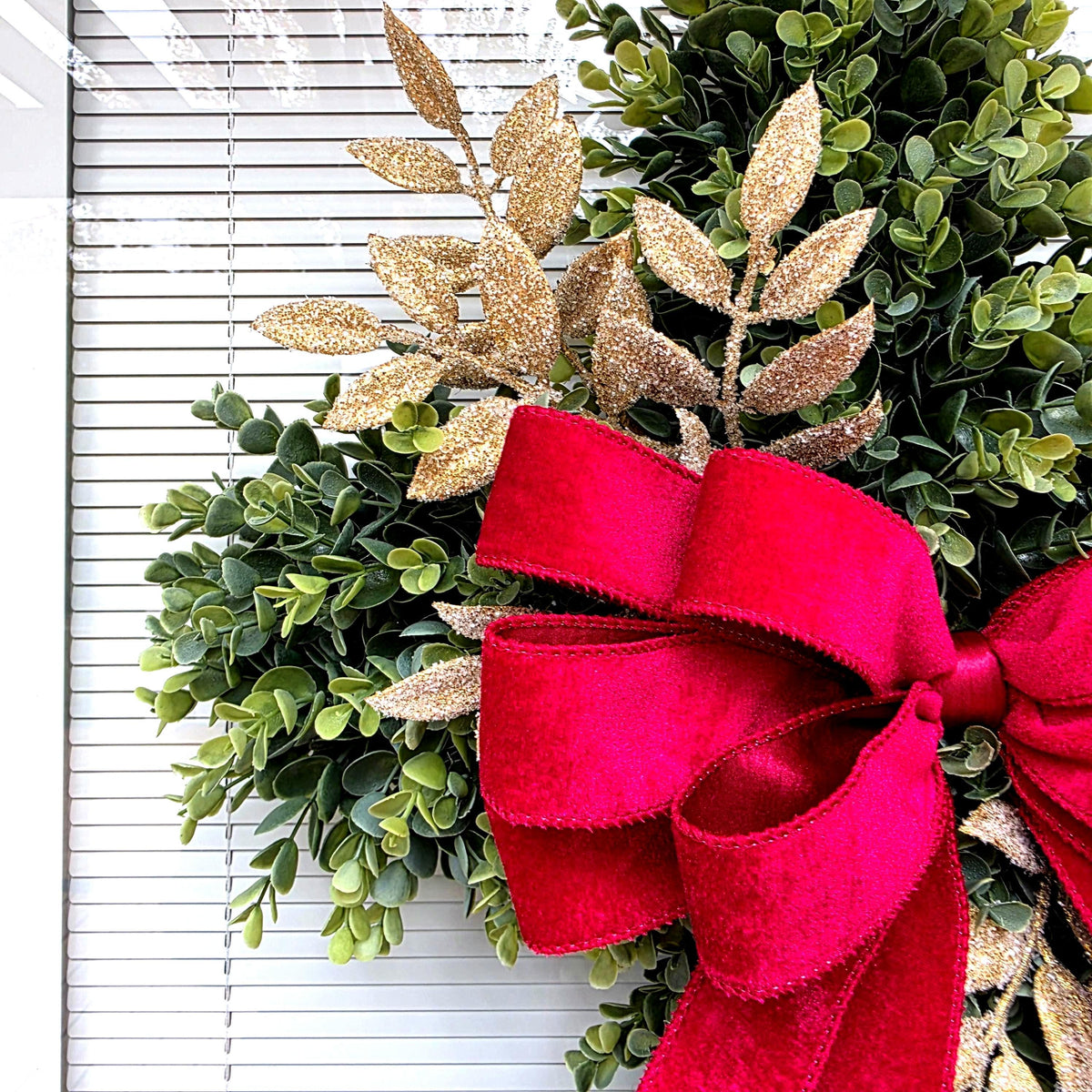 Boxwood Cross Wreath for Front Door, Farmhouse Religious Decor, Easter & Lent Cross Wreaths, Christian Door Hanger