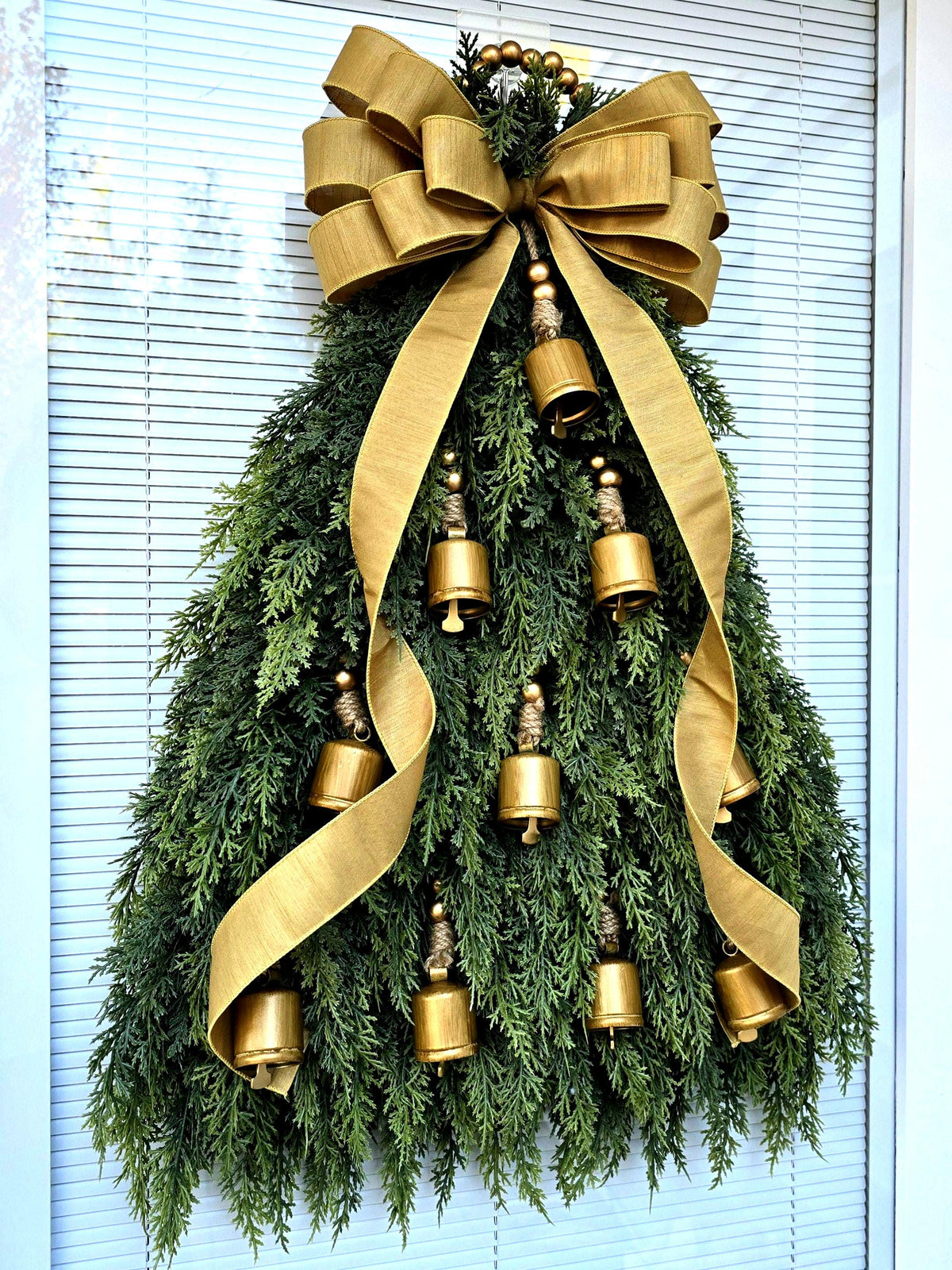 Christmas Wreath For Front Door Outdoor Holiday Decor Xmas Teardrop Swag Double Door Wreaths