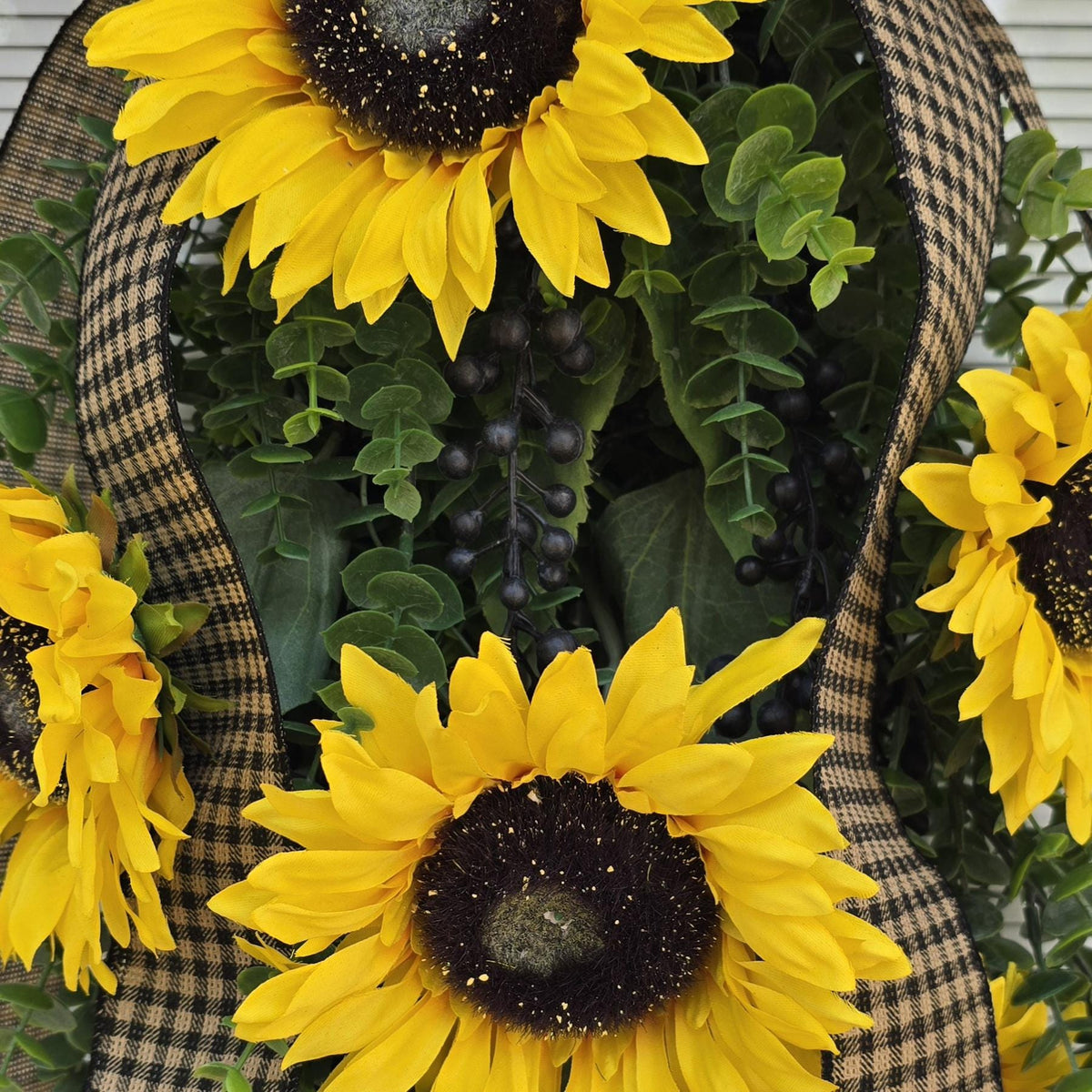 Spring Summer Fall Wreath For Front Door Decor, Double Door Wreaths, Outdoor Porch Decor, Double Door Decor, Yellow Sunflower Teardrop Swag
