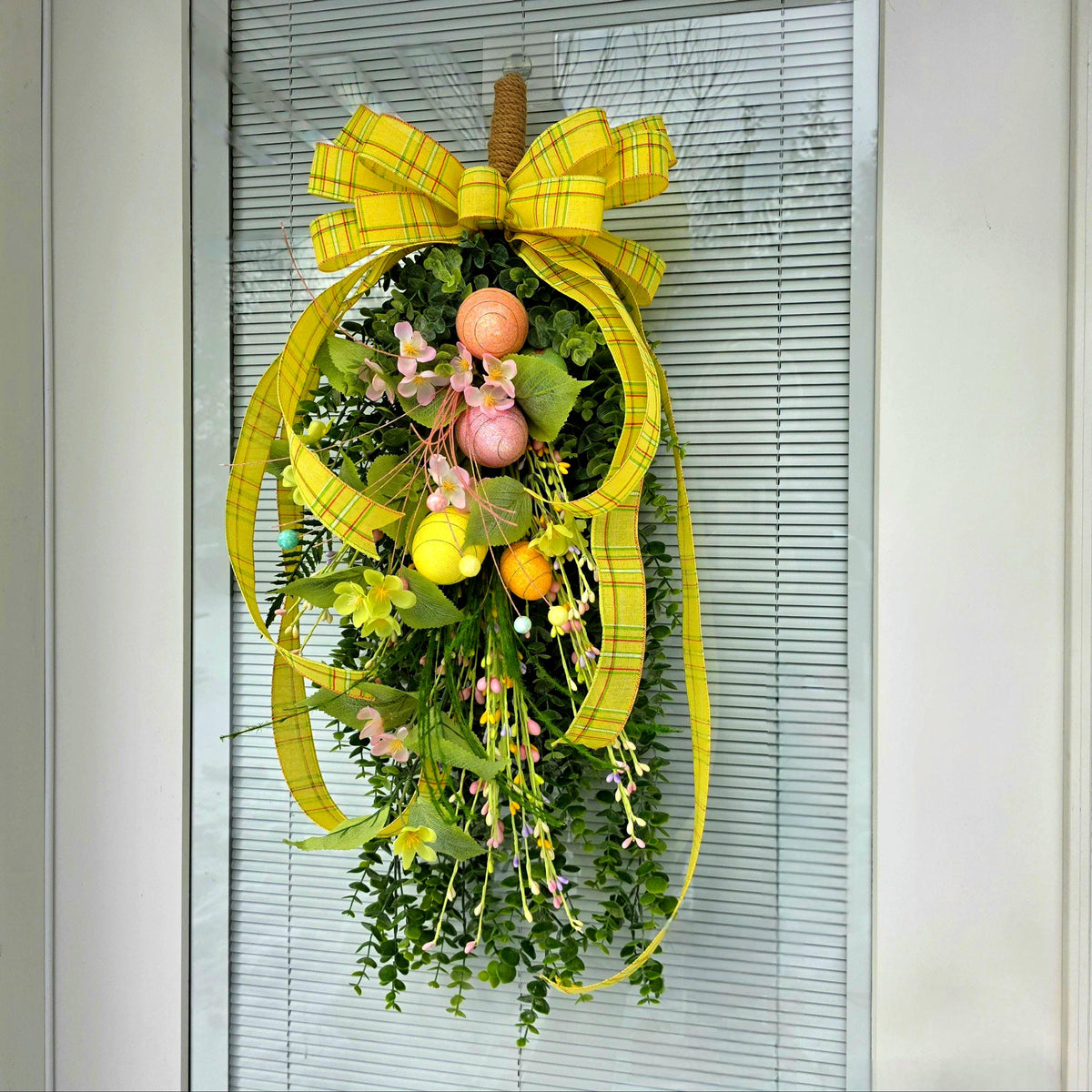 Easter Wreath Teardrop Swag For Front Door Outdoor Decor