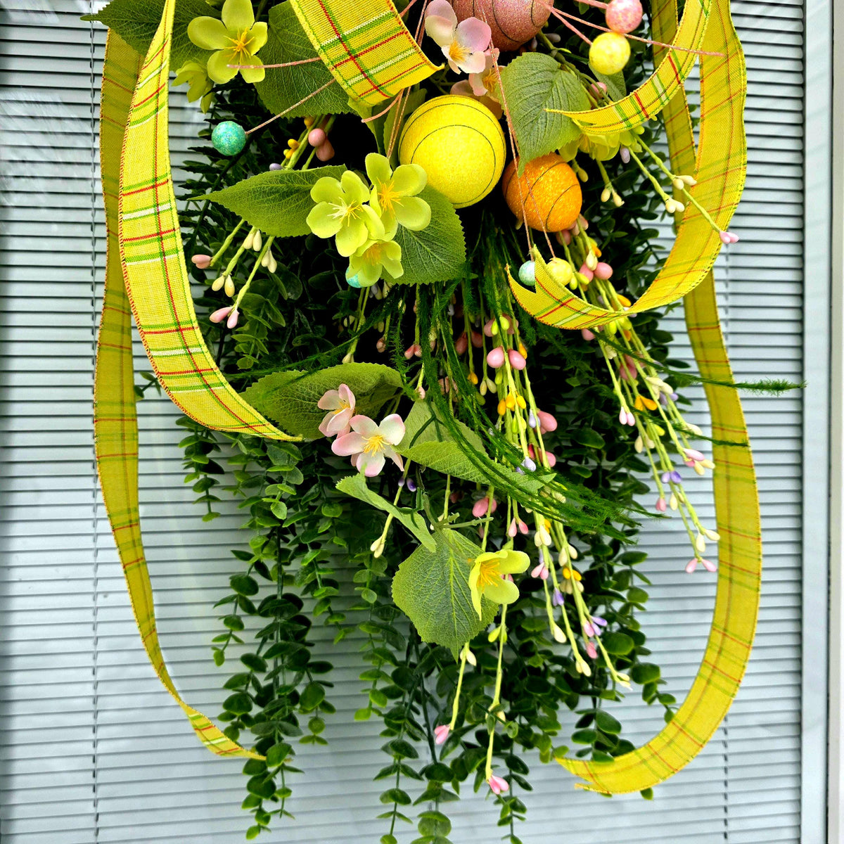 Easter Wreath Teardrop Swag For Front Door Outdoor Decor