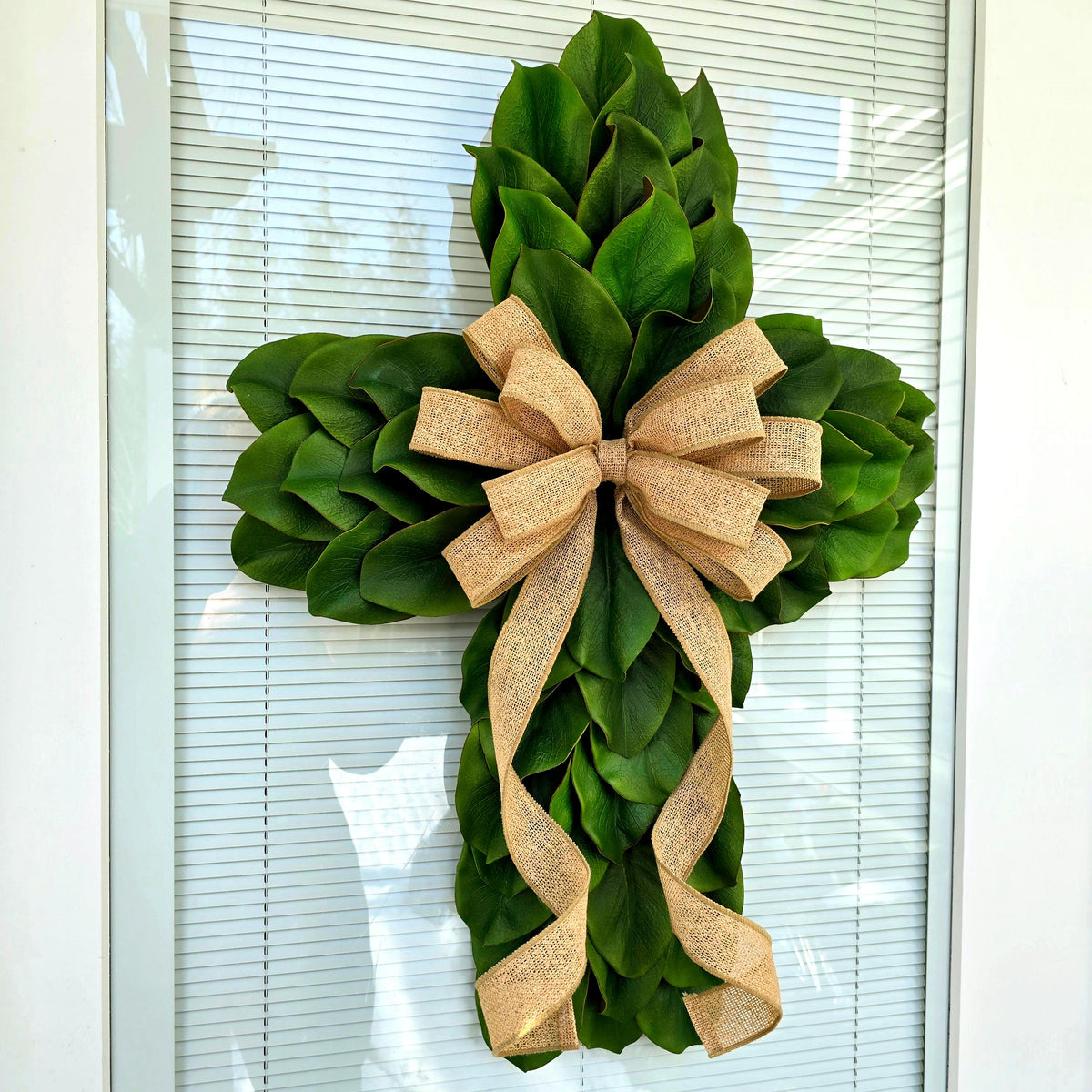 EASTER CROSS WREATH For Front Door, Double Door Wreaths, Memorial, Year Round, Religious Wall Decor, Christian Church, Christianity Gift