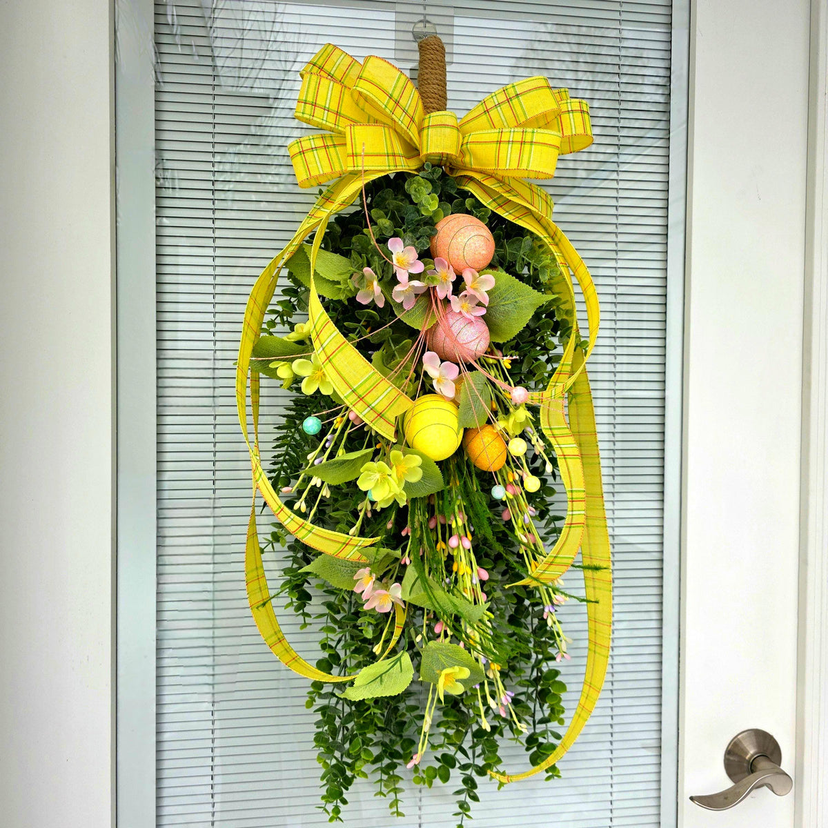 Easter Wreath Teardrop Swag For Front Door Outdoor Decor