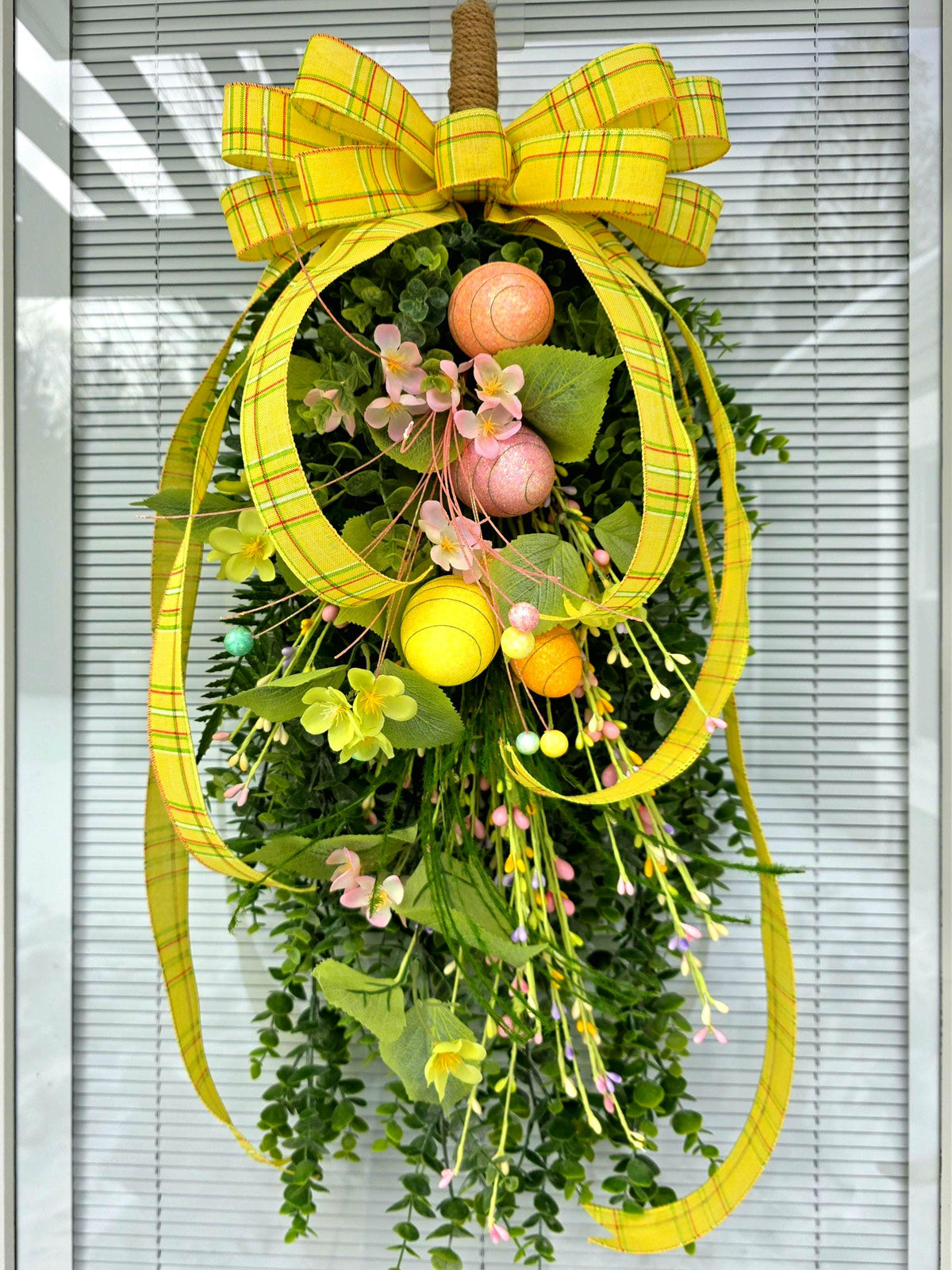 Easter Wreath Teardrop Swag For Front Door Outdoor Decor