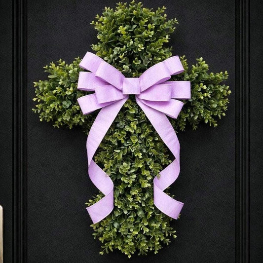 EASTER CROSS WREATH For Front Door, Double Door Wreaths, Memorial, Year Round, Religious Wall Decor, Christian Church, Christianity Gift
