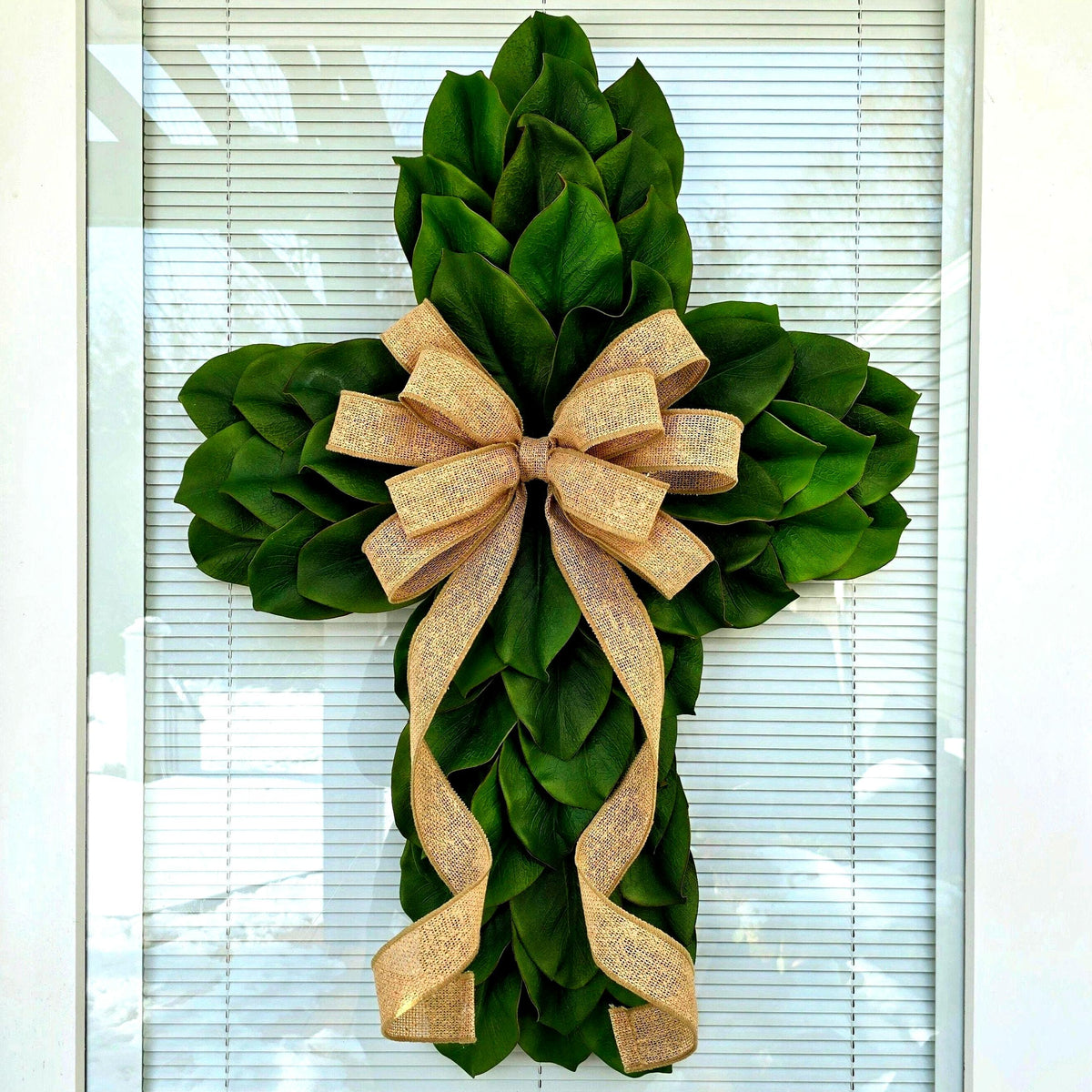 EASTER CROSS WREATH For Front Door, Double Door Wreaths, Memorial, Year Round, Religious Wall Decor, Christian Church, Christianity Gift