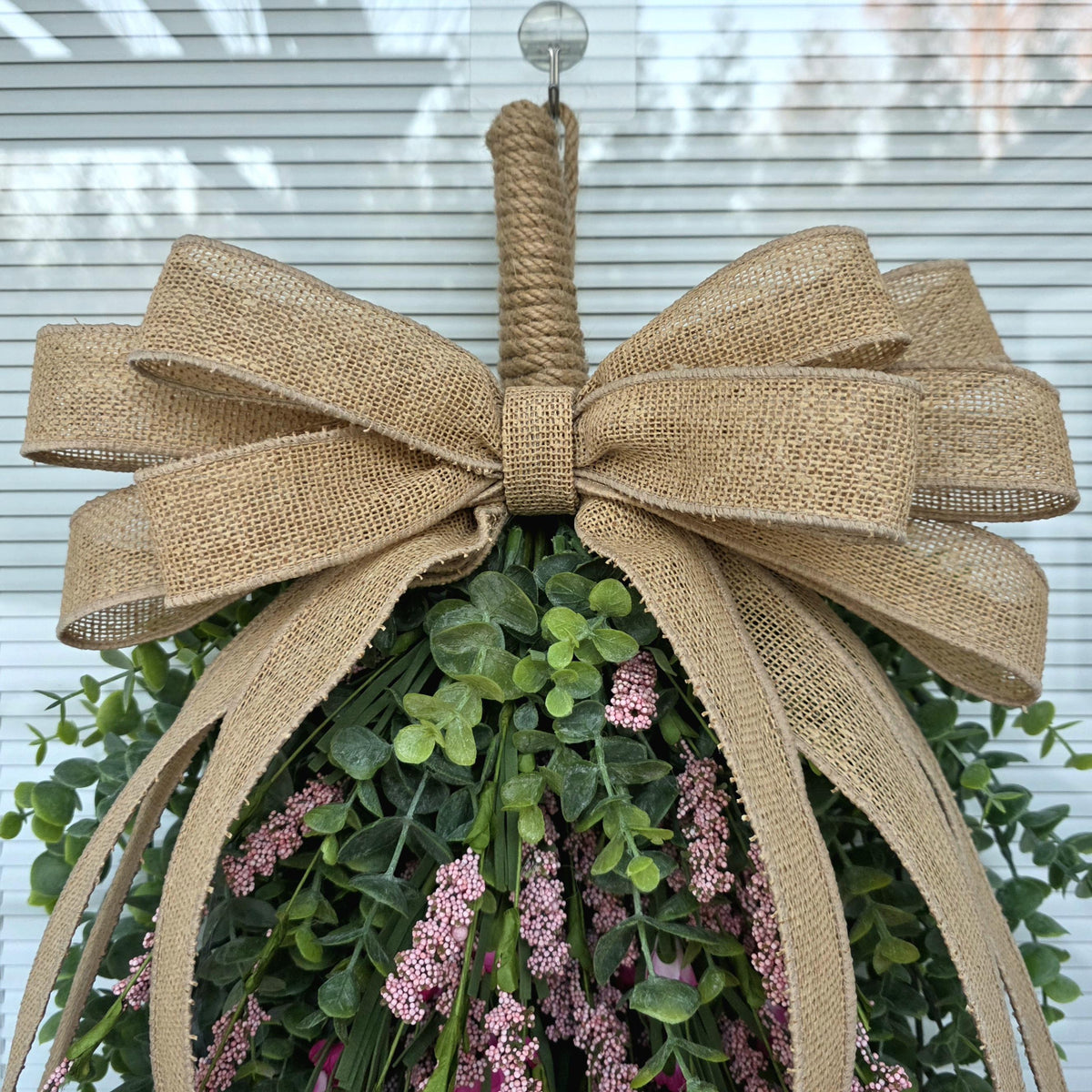 Spring Summer Wreath, Front Door Wreaths, Handmade Pink Floral Teardrop Door Swag, Double Door Wreaths, Outdoor Porch Decor