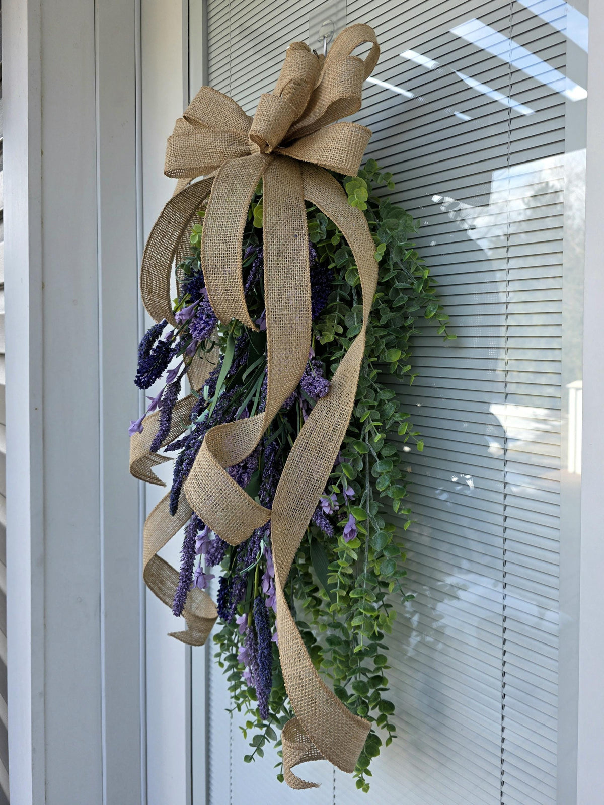 Spring Summer Wreath For Front Door Decor,  Double Door Wreaths, Front Porch Wreath, Door Swag, Double Door Decor, Outdoor Wreath, Teardrop