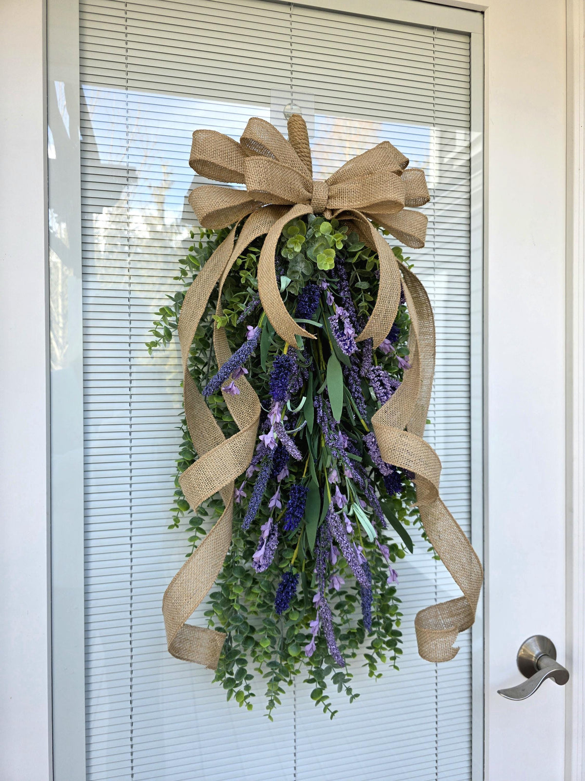 Spring Summer Wreath For Front Door Decor,  Double Door Wreaths, Front Porch Wreath, Door Swag, Double Door Decor, Outdoor Wreath, Teardrop
