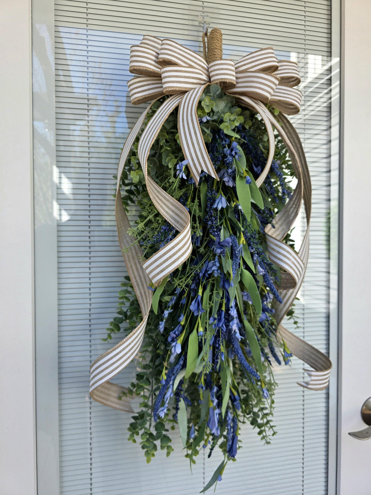 Spring Summer Wreath Swag For Front Door Decor, Double Door Wreaths, Farmhouse Nautical Wreath, Year Round Everyday Outdoor Porch Decor Gift
