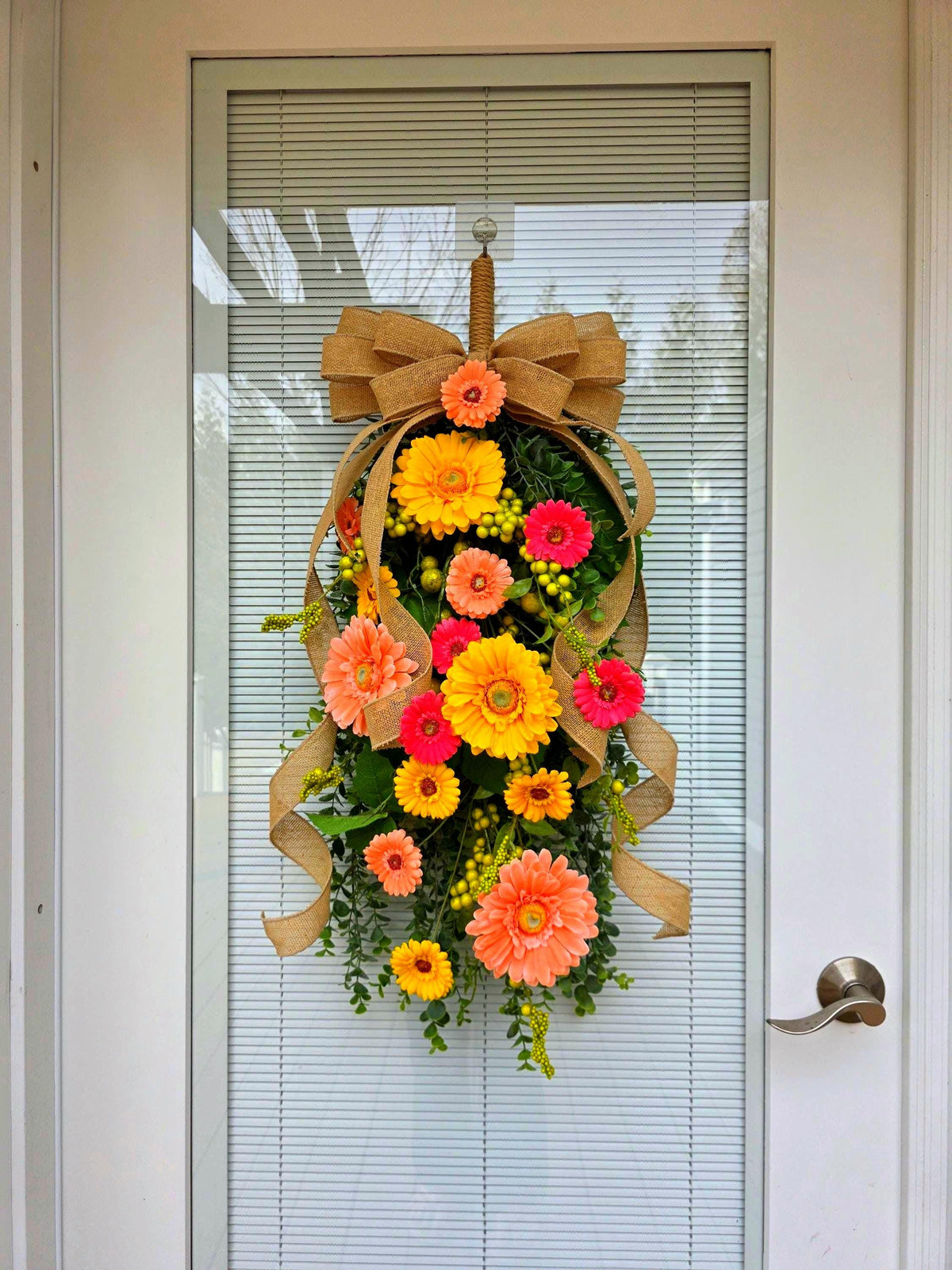 Spring Summer Wreath For Front Door Decor, Double Door Wreaths, Farmhouse Wreath, Door Swag, Front Porch Wreath, Double Door Decor, Outdoor