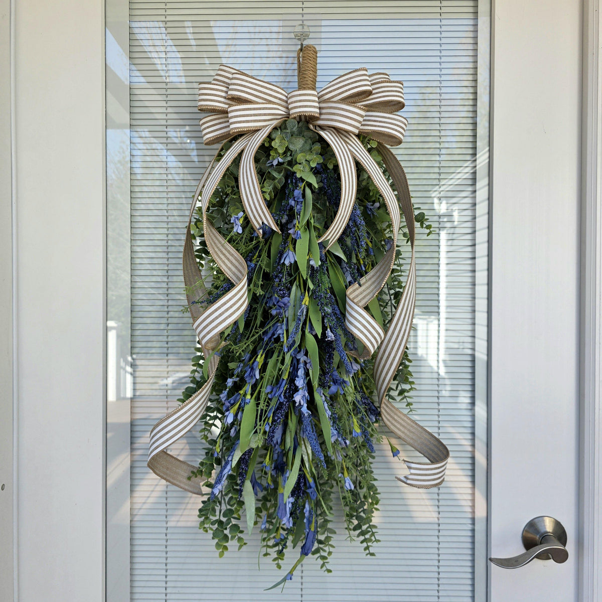 Spring Summer Wreath Swag For Front Door Decor, Double Door Wreaths, Farmhouse Nautical Wreath, Year Round Everyday Outdoor Porch Decor Gift