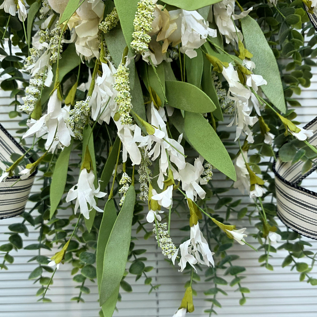 Spring Summer Wreath For Front Door Decor, Double Door Wreaths, Farmhouse Wreath, Year Round Everyday Door Swag, Outdoor Outside Porch Decor
