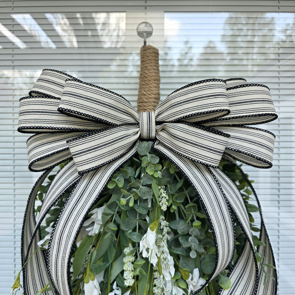 Year Round Wreath For Front Door Decor, Double Door Wreaths, Eucalyptus Wreath, Everyday Door Swag, Porch Door Hanger, White Floral Hanging