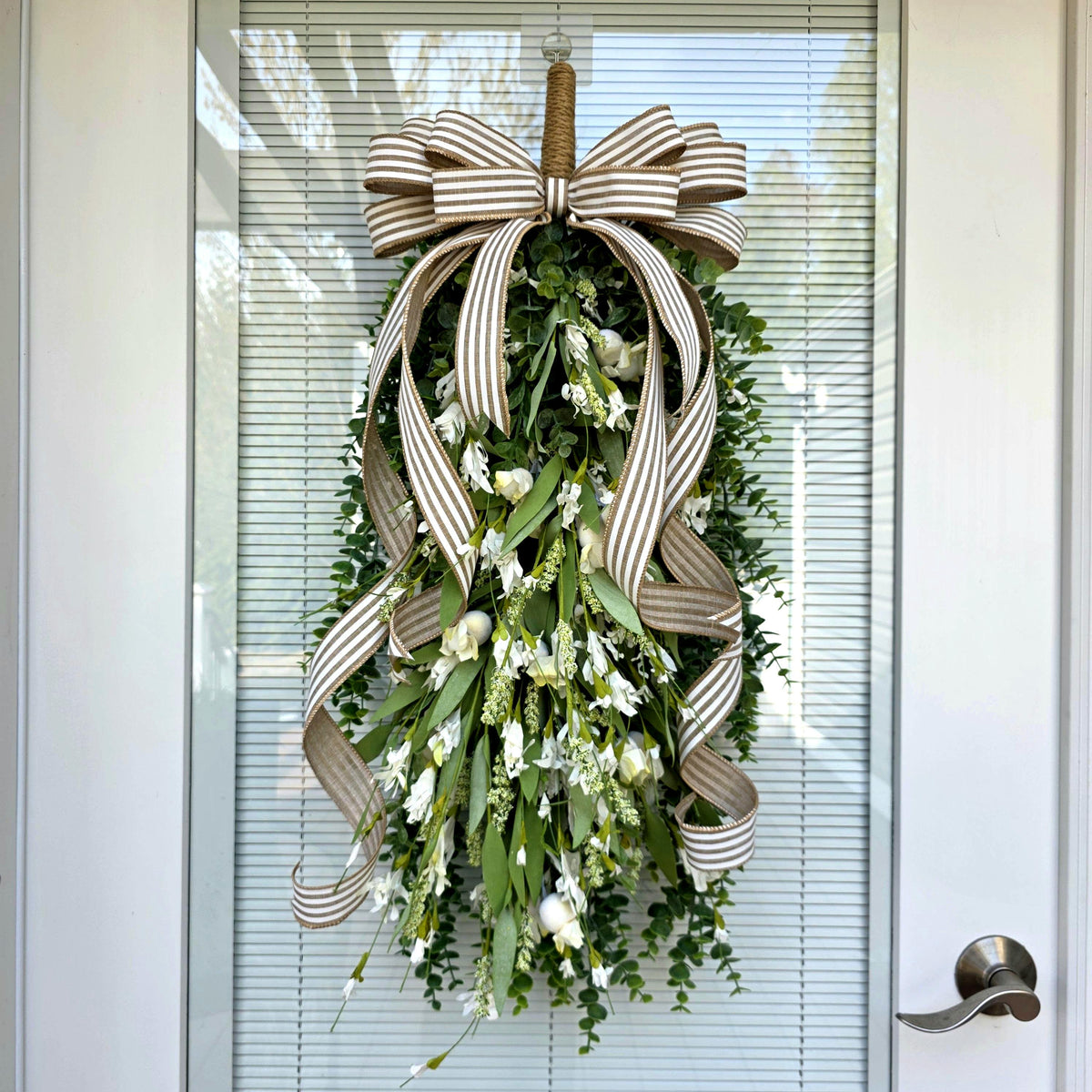 Spring Summer Wreath For Front Door Decor, Double Door Wreaths, Farmhouse Wreath, Door Swag, Front Porch Wreath, Double Door Decor, Outdoor