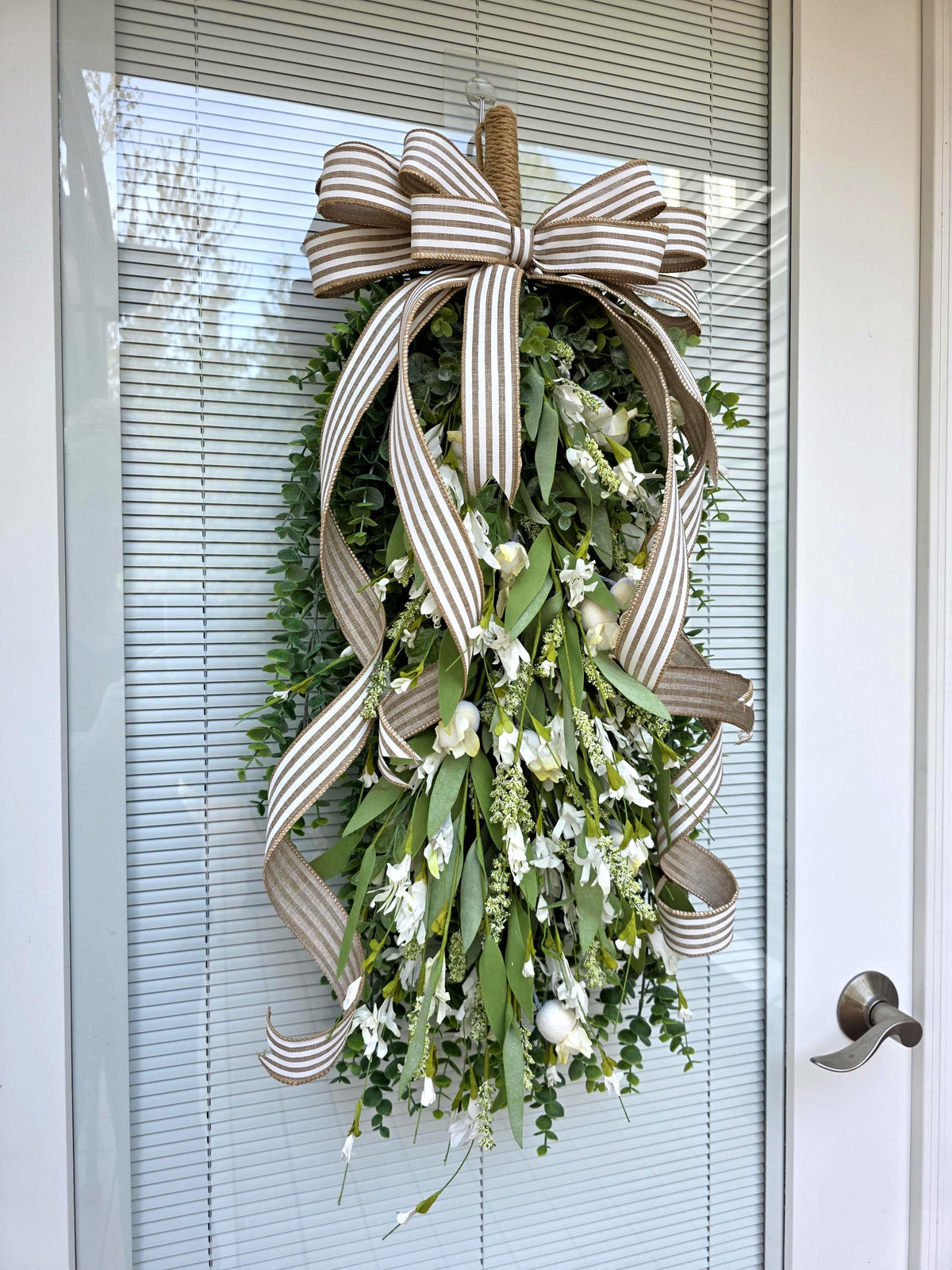 Spring Summer Wreath For Front Door Decor, Double Door Wreaths, Farmhouse Wreath, Door Swag, Front Porch Wreath, Double Door Decor, Outdoor