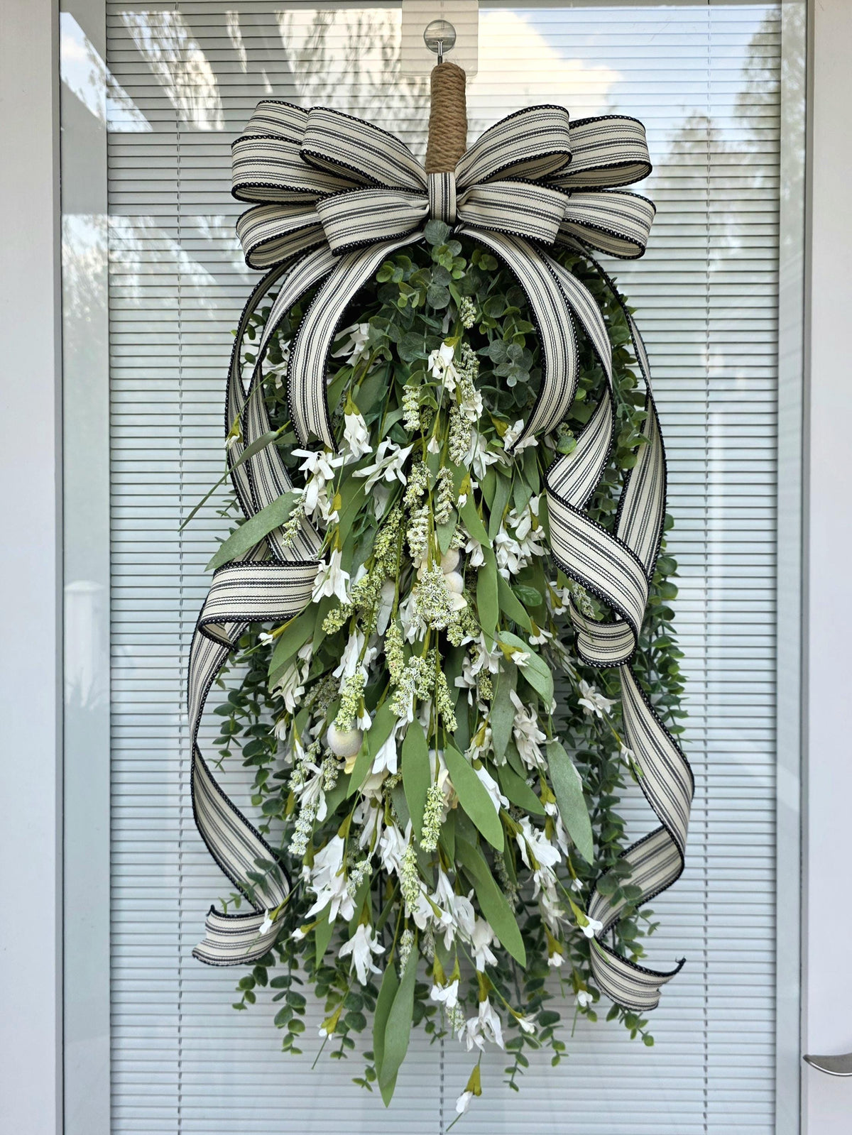 Spring Summer Wreath For Front Door Decor, Double Door Wreaths, Farmhouse Wreath, Year Round Everyday Door Swag, Outdoor Outside Porch Decor