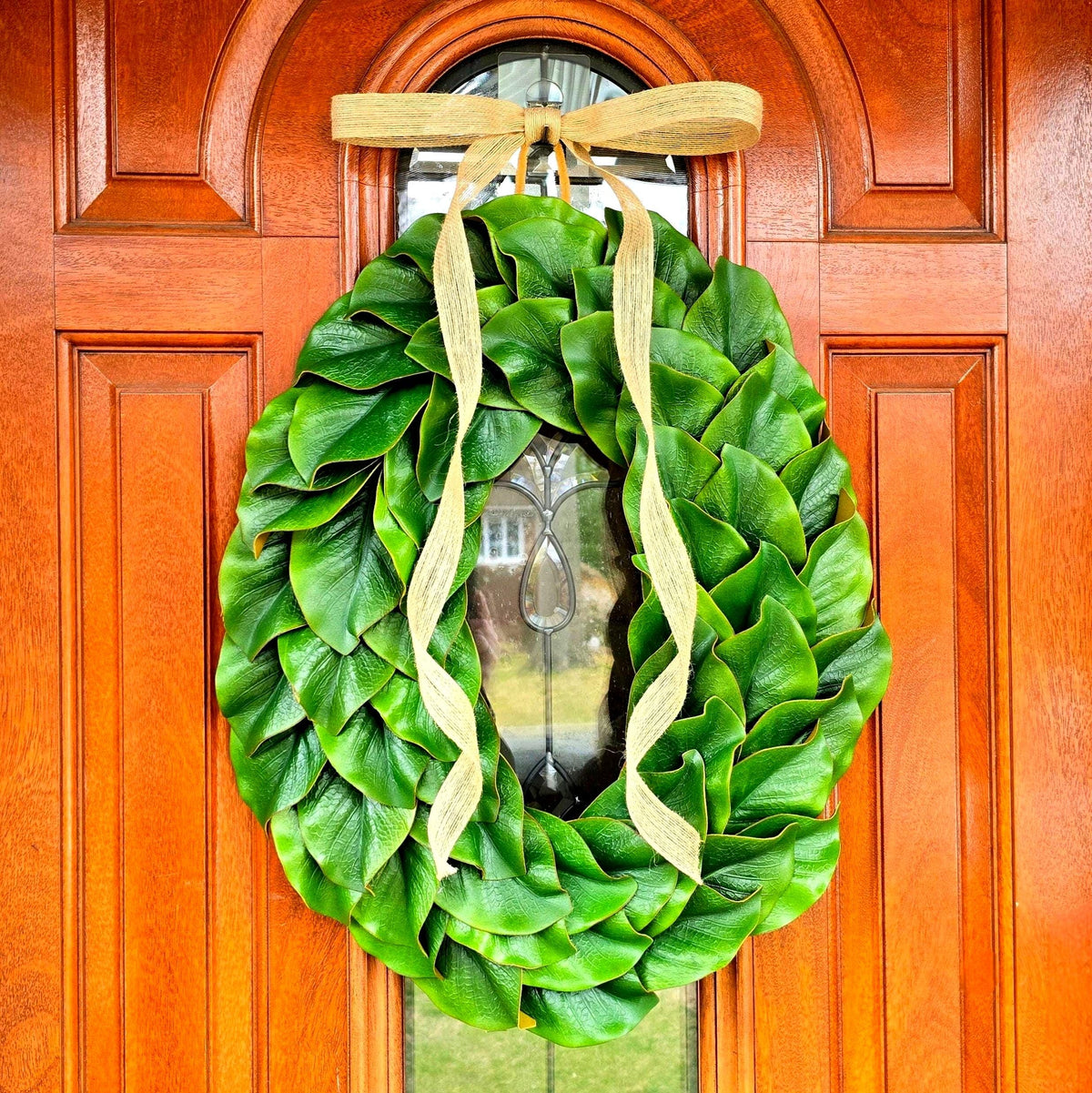 Magnolia Wreath, Year Round Wreath, Front Door Decor, Double Door Wreaths, Double Door Decor, Everyday Oval Wreath, Greenery Wreath, Gift