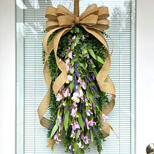 Spring Summer Wreath For Front Door Decor, Double Door Wreaths, Farmhouse Wreath, Door Swag, Porch Decor, Double Door Decor, Gift For Her