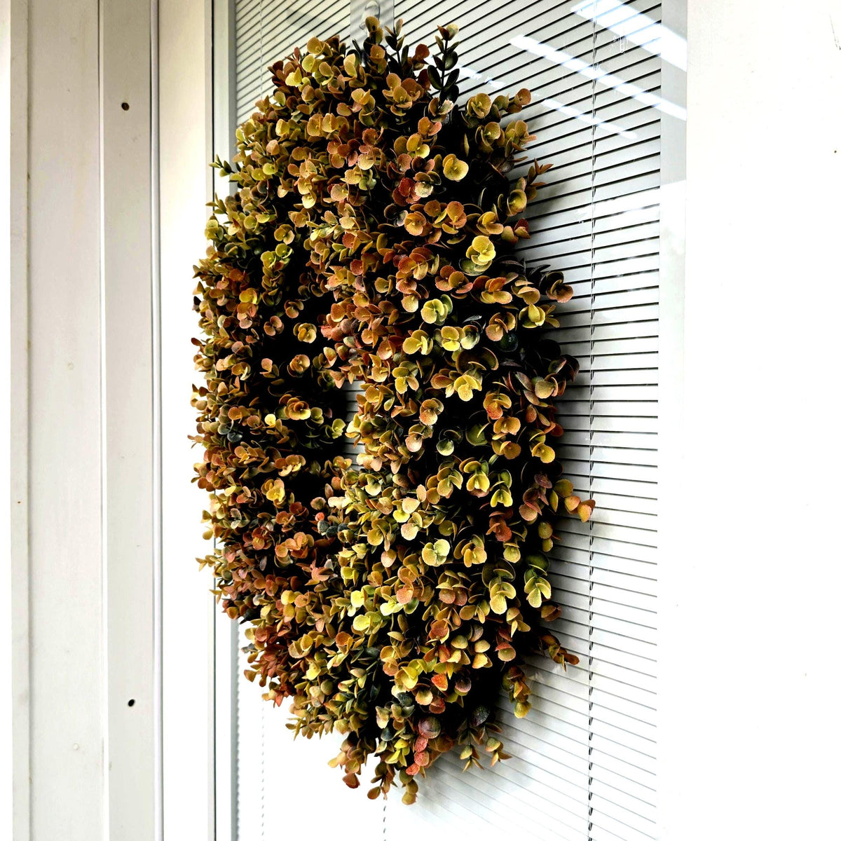 Fall Eucalyptus Boxwood Wreath Oval Farmhouse Front Door Decor, Double Door Wreath, Autumn Decor