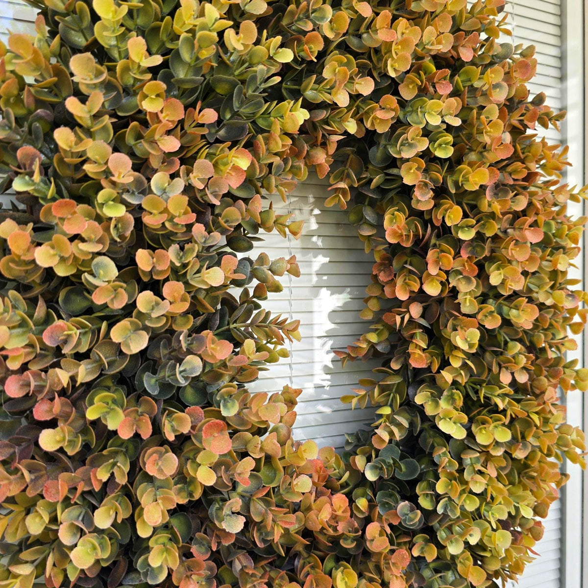 Fall Eucalyptus Boxwood Wreath Oval Farmhouse Front Door Decor, Double Door Wreath, Autumn Decor