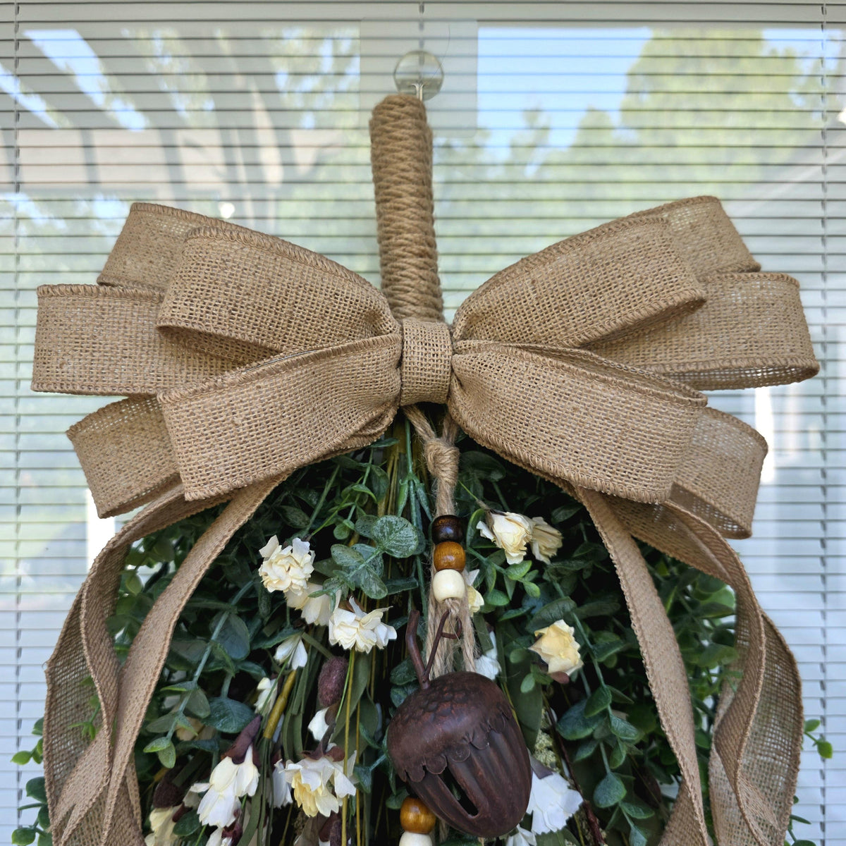 Large Fall Wreath For Front Door Outdoor Double Door Wreaths Autumn Harvest Teardrop Swag Thanksgiving Porch Decor - Wildflowers Acorn Bells