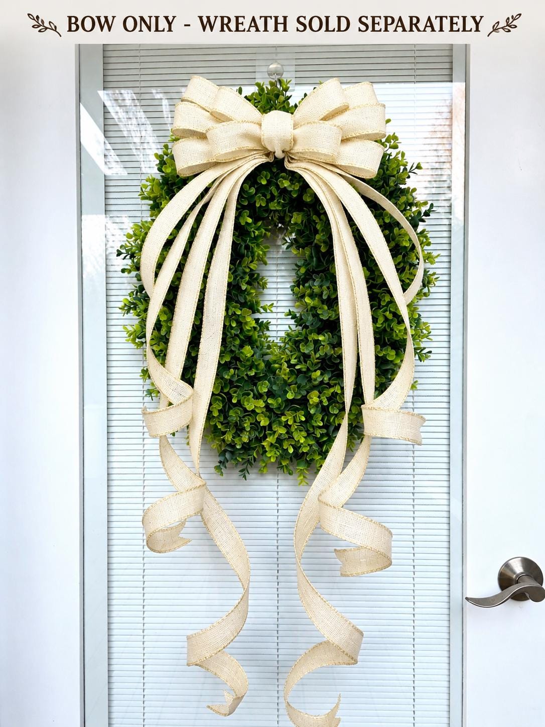 Large Red Burlap Bow With Gold Trim, Year Round Wreath Decoration