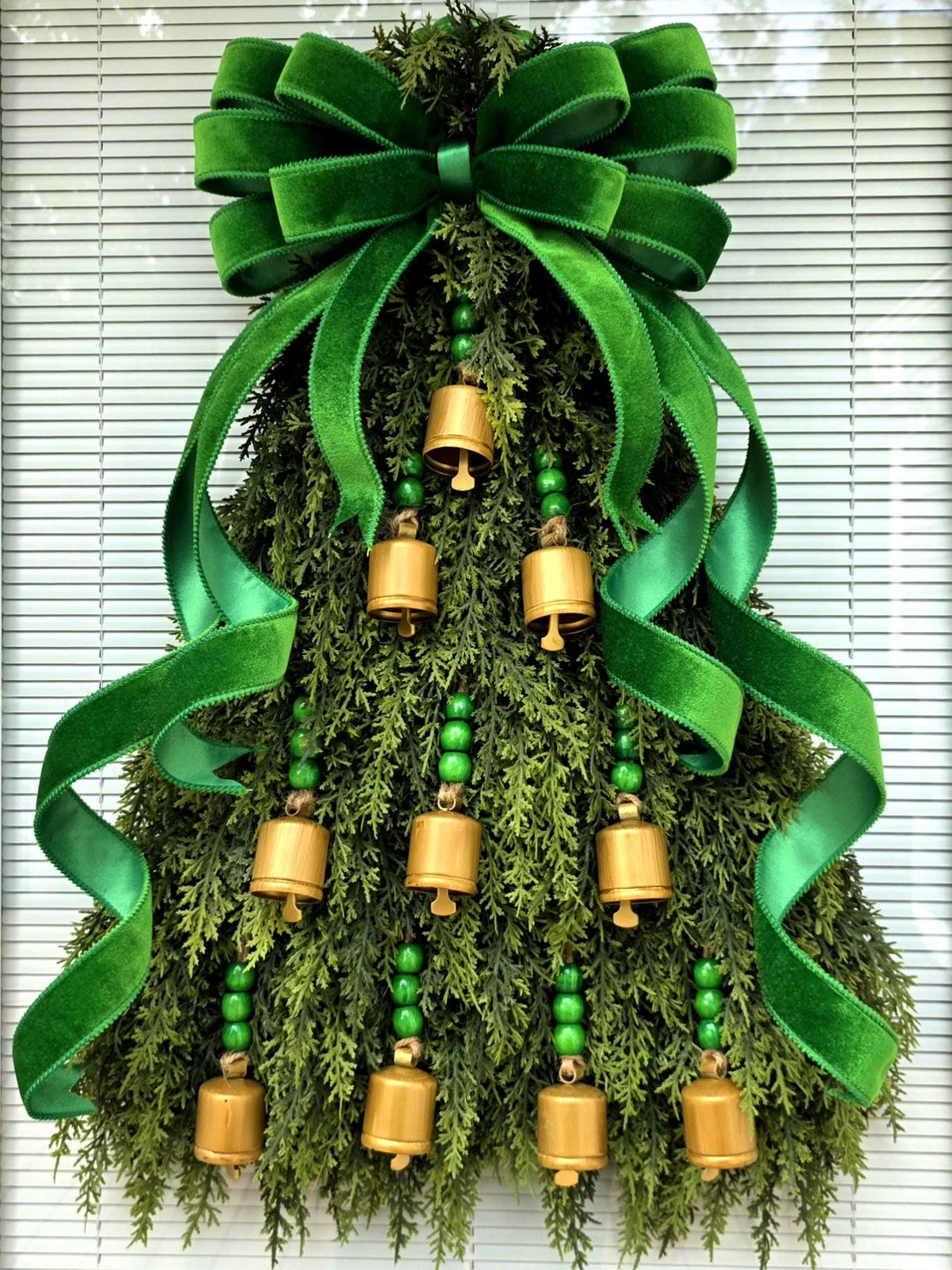 Large Christmas Wreath Teardrop Swag For Front Door Indoor Outdoor Holiday Decor Double Door Wreaths Xmas Porch Decor