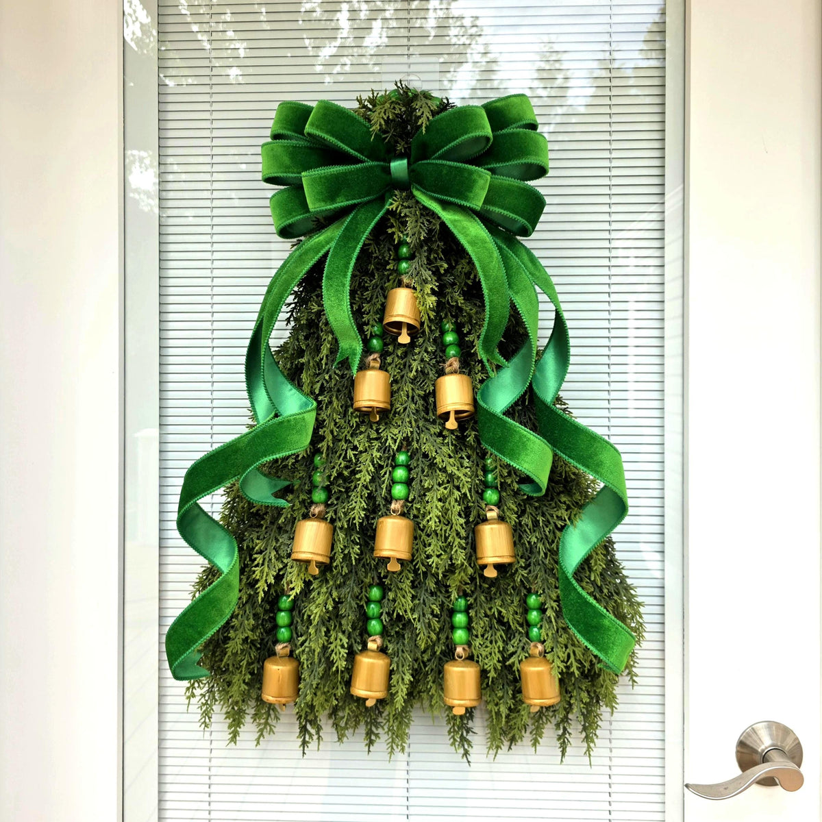 Large Christmas Wreath Teardrop Swag For Front Door Indoor Outdoor Holiday Decor Double Door Wreaths Xmas Porch Decor