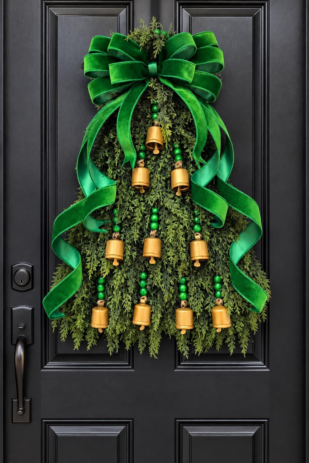 Large Christmas Wreath Teardrop Swag For Front Door Indoor Outdoor Holiday Decor Double Door Wreaths Xmas Porch Decor