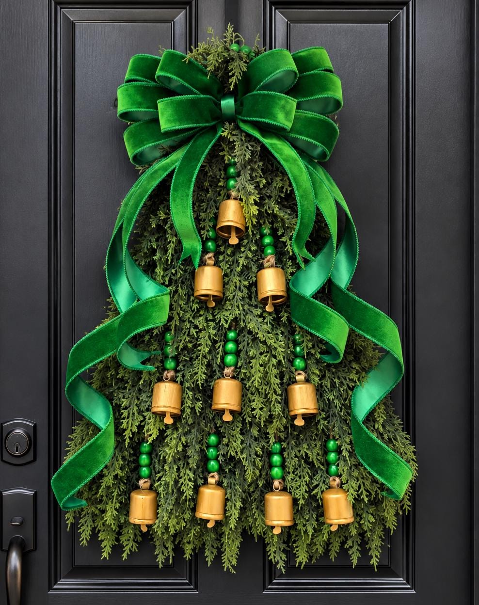Large Christmas Wreath Teardrop Swag For Front Door Indoor Outdoor Holiday Decor Double Door Wreaths Xmas Porch Decor