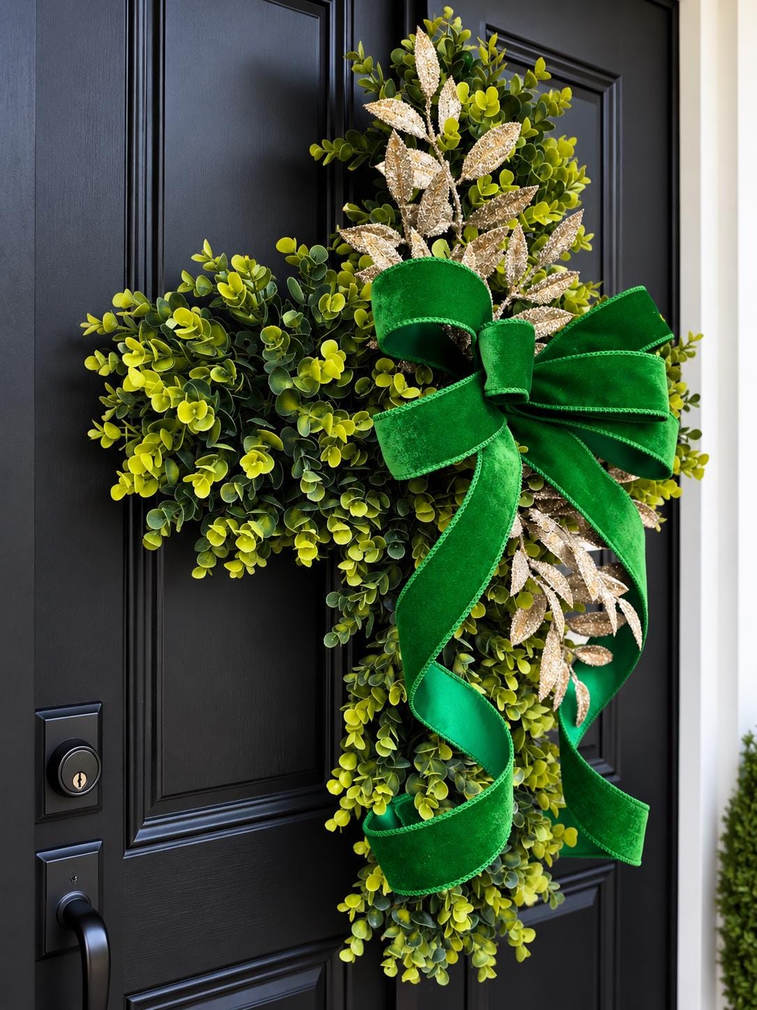 Christmas Cross Wreath for Front Door, Teardrop Swag, Christian Christmas Decor, Religious Door Wreath, Double Door Wreaths