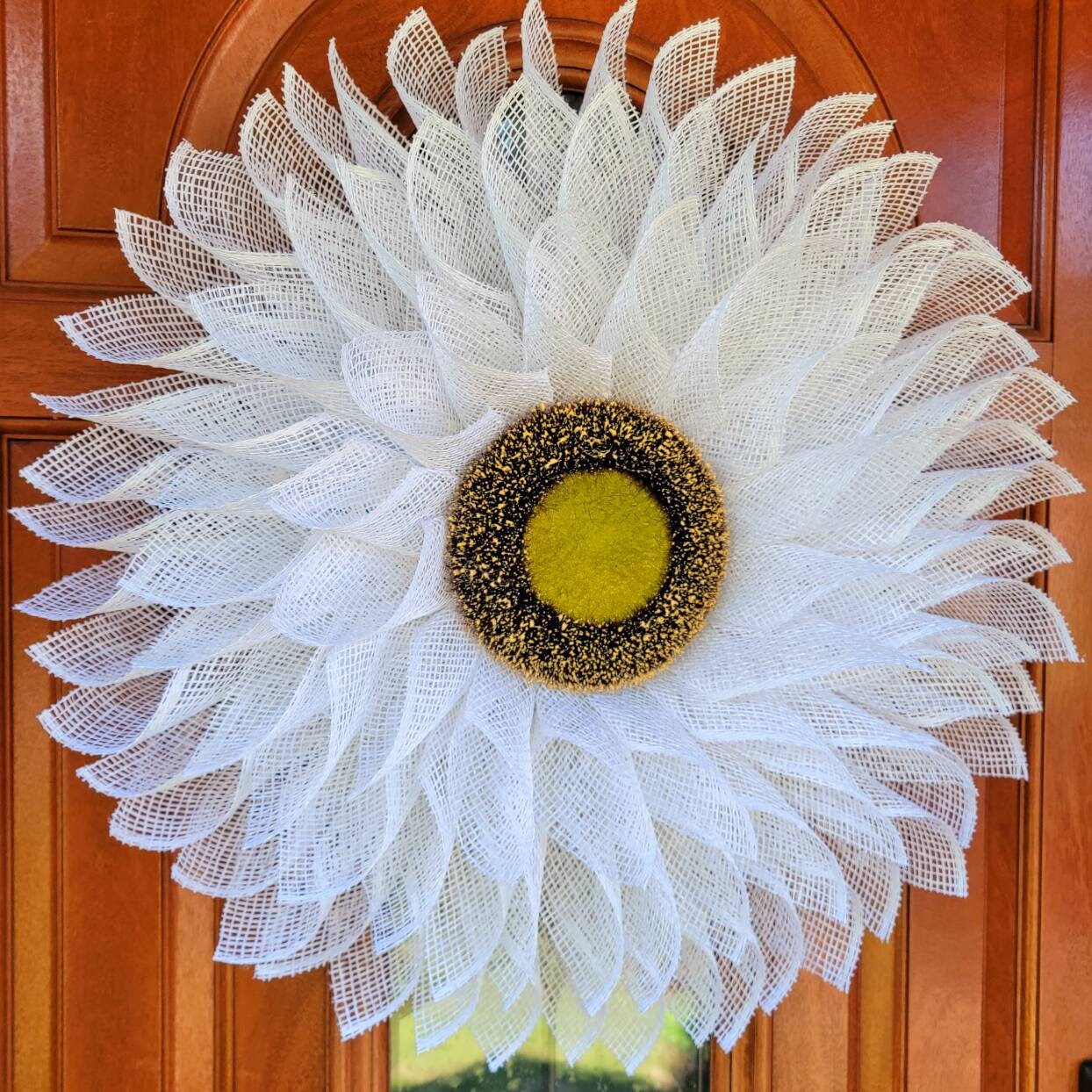 White Daisy Sunflower Wreath