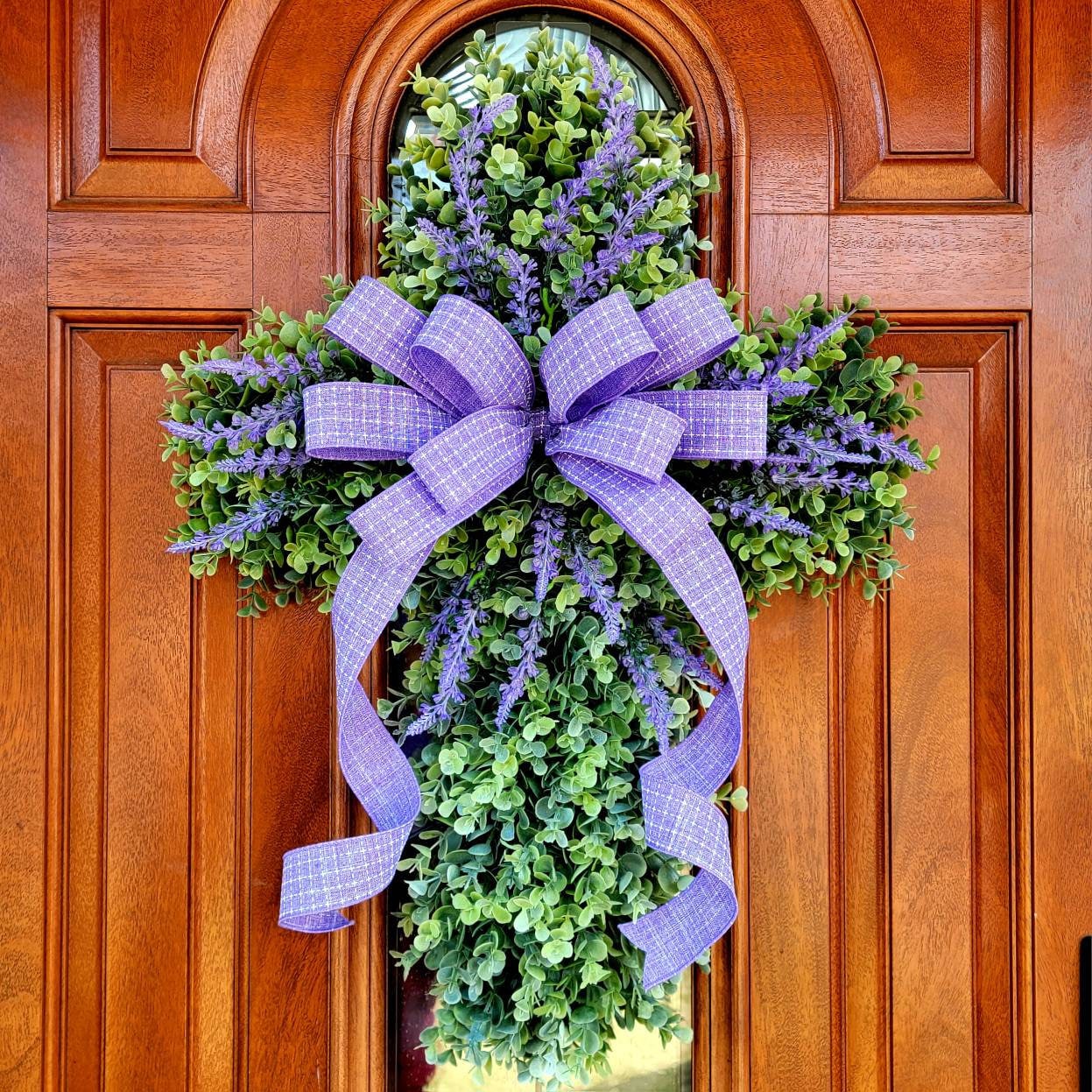 Easter Cross Eucalyptus Lavender Wreath