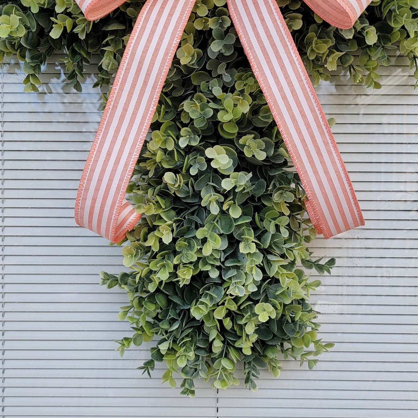 Easter Cross Eucalyptus Wreath with Pink Bow